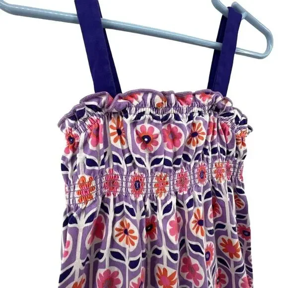 Hanna Andersson Dress Size 100 US 4 Purple Pink Floral Shift A Line - Picture 2 of 4